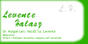 levente halasz business card